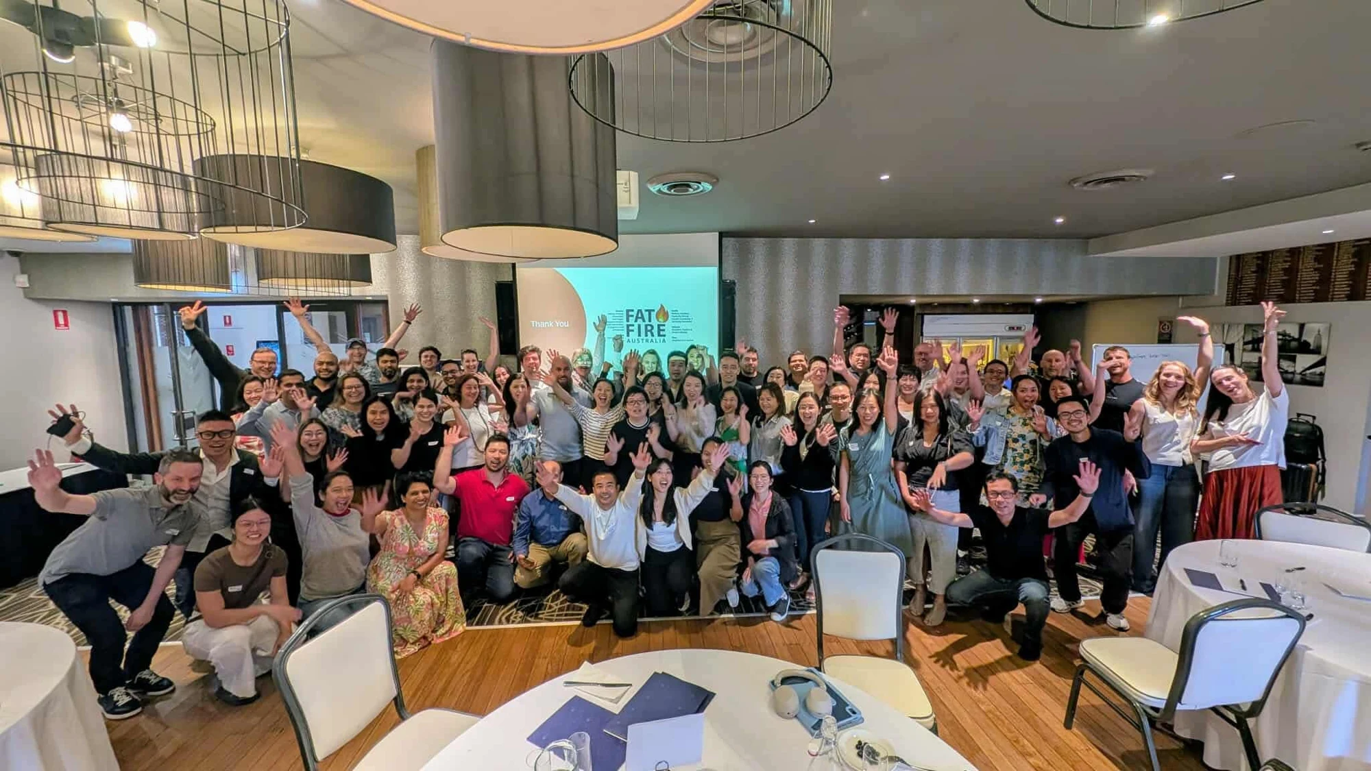 FAT FIRE members gathered together at a community conference